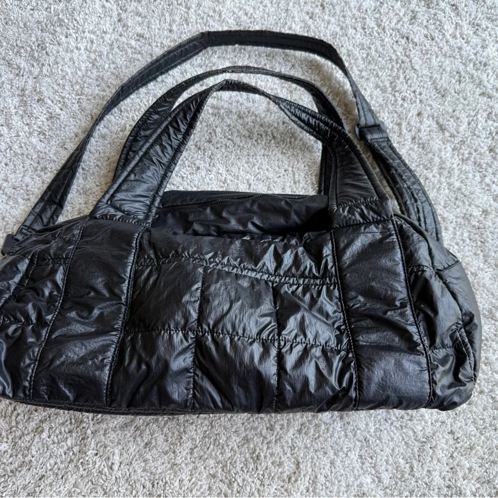 Nike Black Puff Gym Bag with Neon Reddish Orange Interior